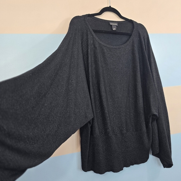 Lane Bryant Plus Size Dolman Sleeve Black Loose Fit Women's Sweater - Picture 3 of 5